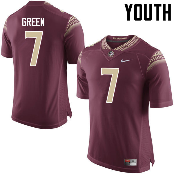 Youth #7 Ryan Green Florida State Seminoles College Football Jerseys-Garnet - Click Image to Close
